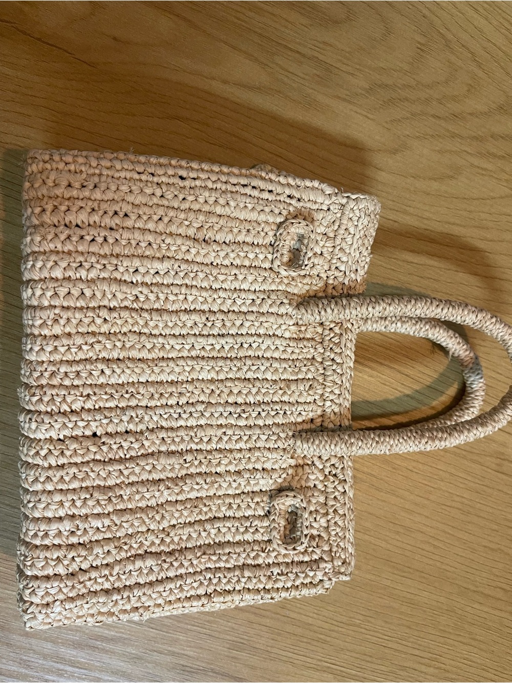 Natural Raffia Mini Tote Bag - Picture 5 of 8